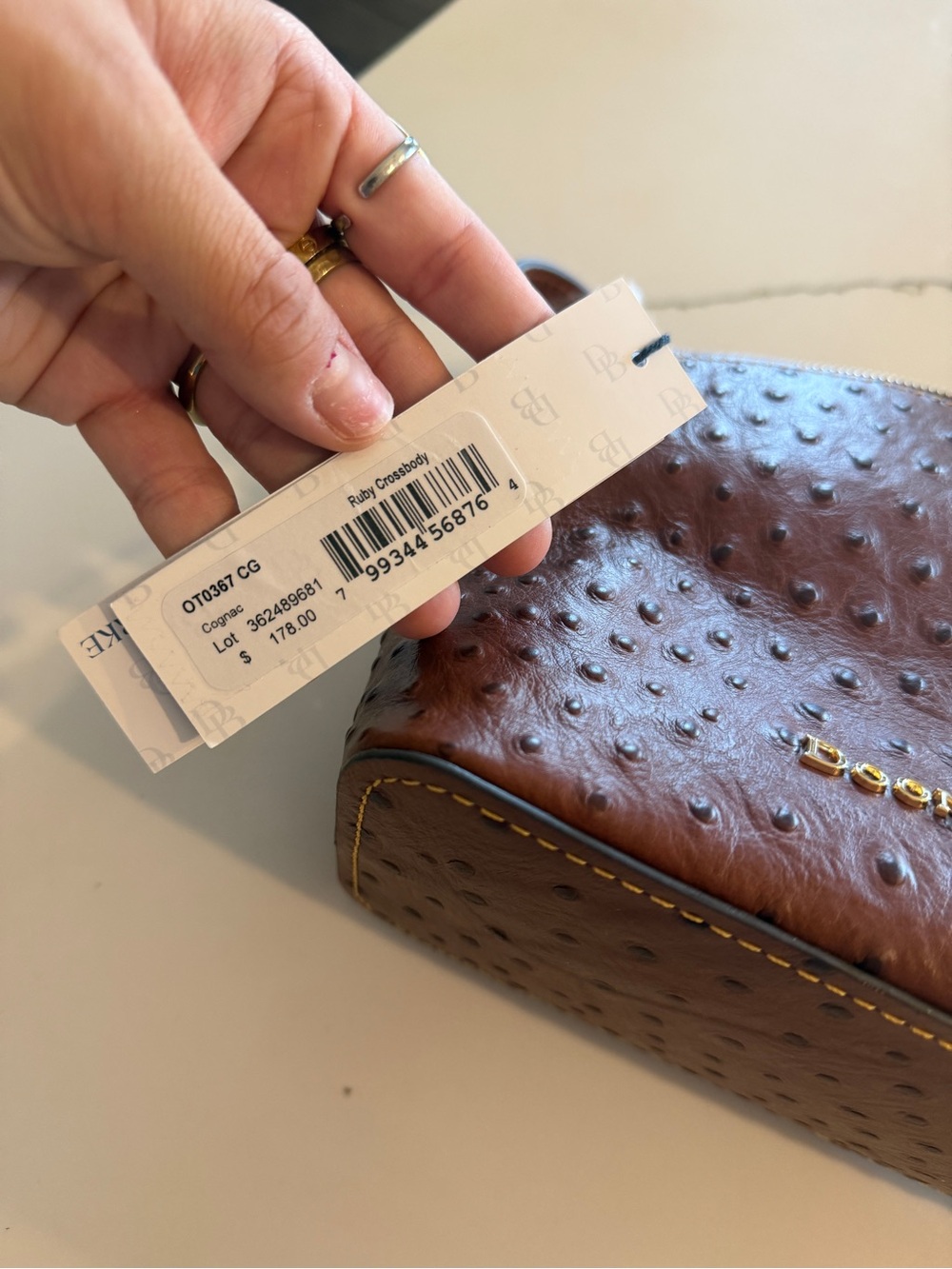 Dooney & Bourke Brown Cognac Ruby Crossbody Bag - Picture 5 of 7